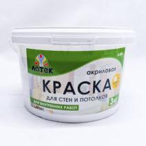 Краска Латек акриловая для стен и потолков 3 кг